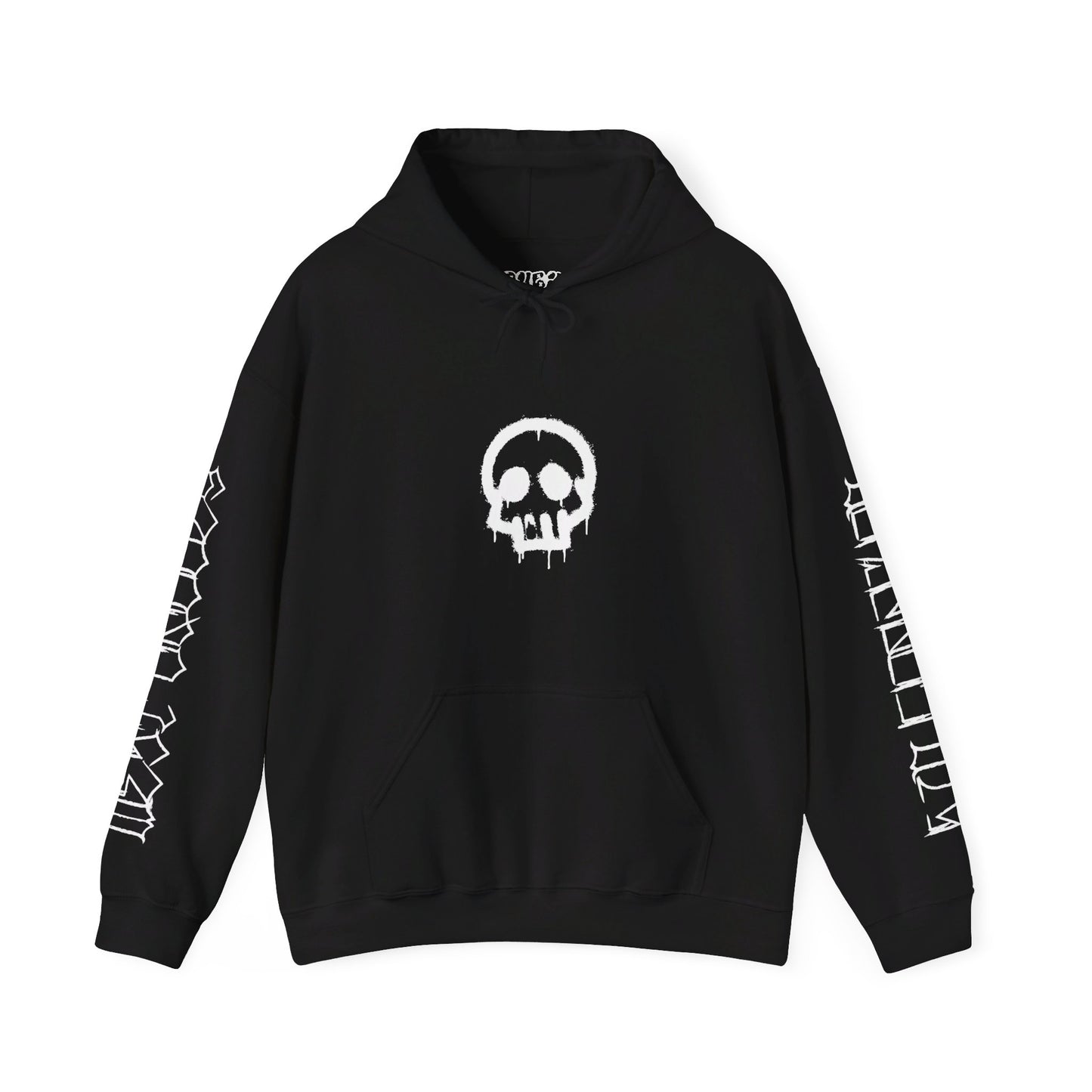 Skull Graffiti Sleeves Black Hoodie