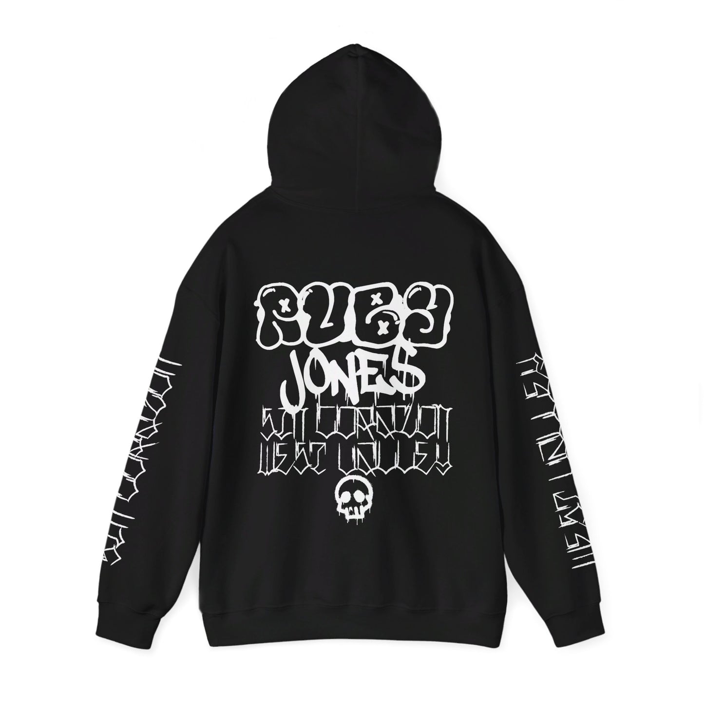 Skull Graffiti Sleeves Black Hoodie